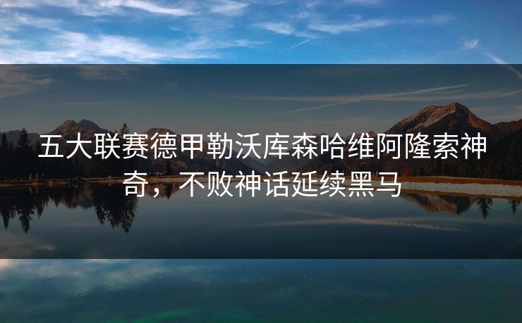 五大联赛德甲勒沃库森哈维阿隆索神奇,不败神话延续黑马
